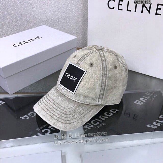 CELINE男女同款帽子 賽琳緊密刺繡洗水做舊遮陽帽棒球帽  mm1121